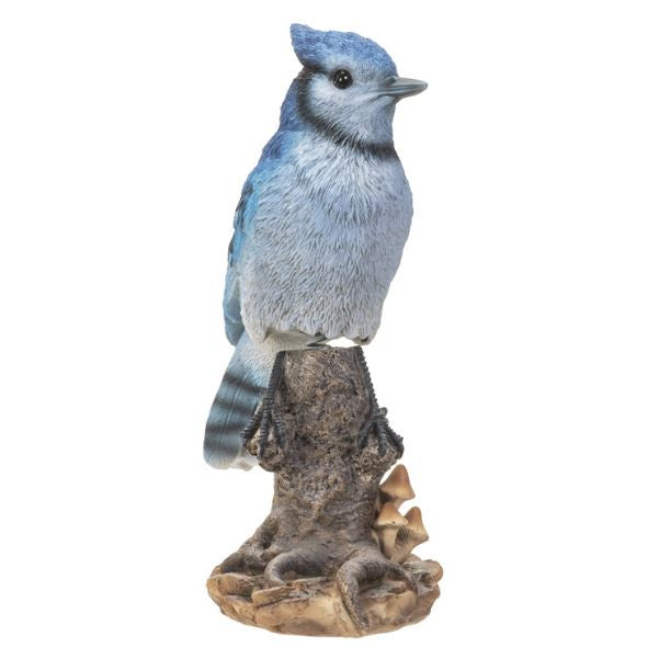 Bouncing Blue Jay on Stump Statue 14874