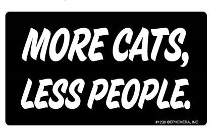 More cats less people Sticker