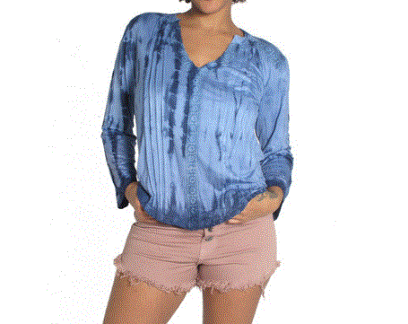 Blue Sky Soft Pleat Blouse 1852