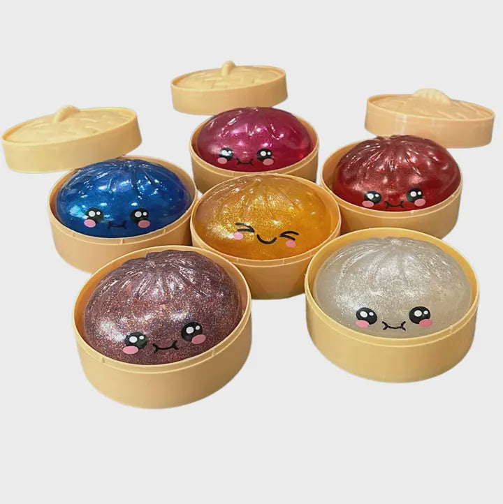 Jumbo Glitter Dumpling Jiggly Slime Filled Squishy - 7"