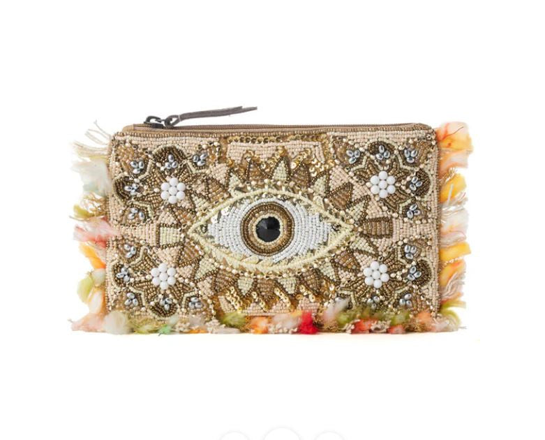 Eye of the Storm Beaded Pouch Bag