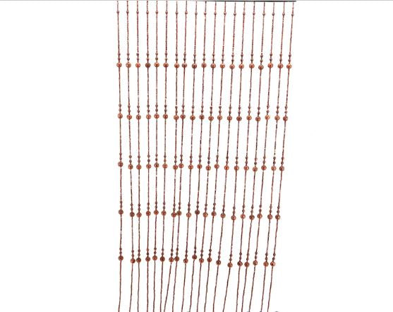 Wooden Bead Curtain - Foster Brown 35" x 69" - 19 Strands