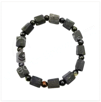 Oceanic - Black Tourmaline Tube Beaded Bracelet