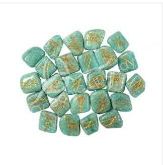 Oceanic - Amazonite Gemstone Rune Set