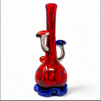 High Point Glass - 14" Fungal Duo Mushroom Art Pipe Water Pipe