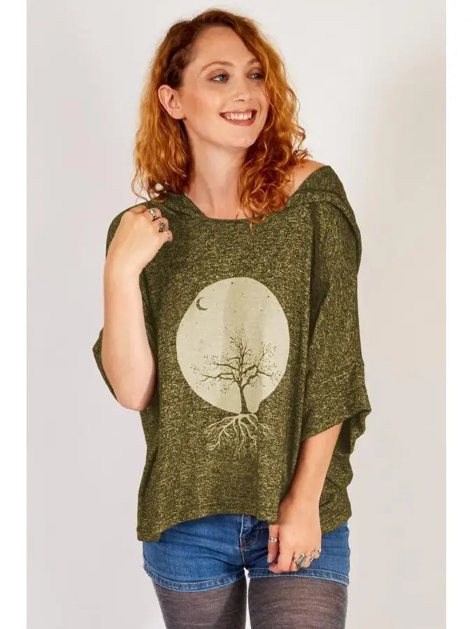 Lunar Tree of Life Oversize Soft Sweater