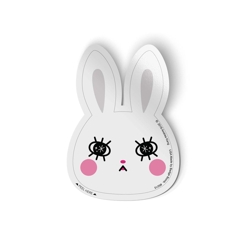 Badge Bomb - White Bunny Sticker