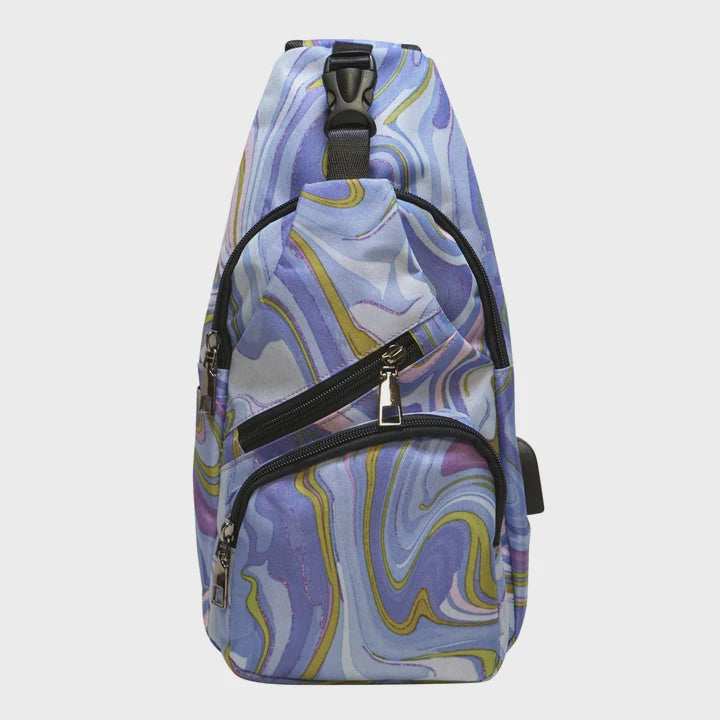 Anti Theft Day Pack - Small Amethyst Swirl