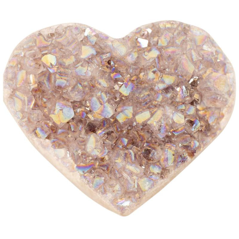 Pearly Amethyst Druzy Mini Heart