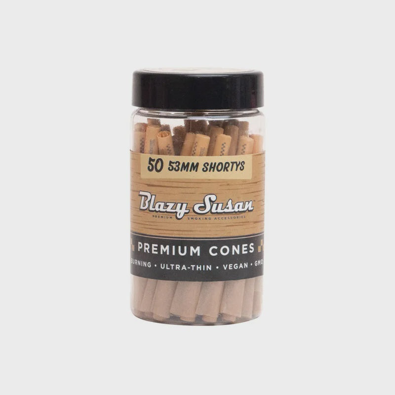 BLAZY SUSAN UNBLEACHED 53MM CONE SHORTYS (50CT JAR)