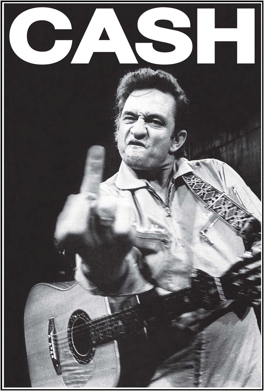 Johnny Cash Poster- Giving the Finger