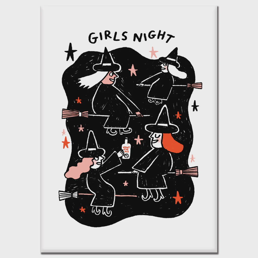 Girls Night Witches Magnet by Gemma Correll