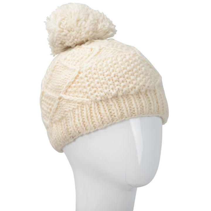 Knit Wool Pom Pom Hat w/Pocket - Assorted