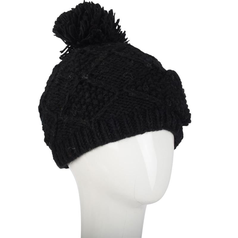 Knit Wool Pom Pom Hat w/Pocket - Assorted