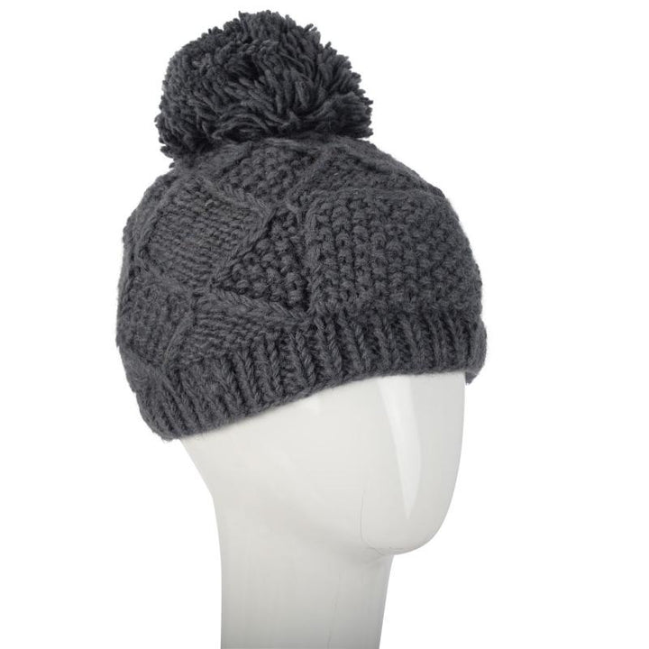 Knit Wool Pom Pom Hat w/Pocket - Assorted