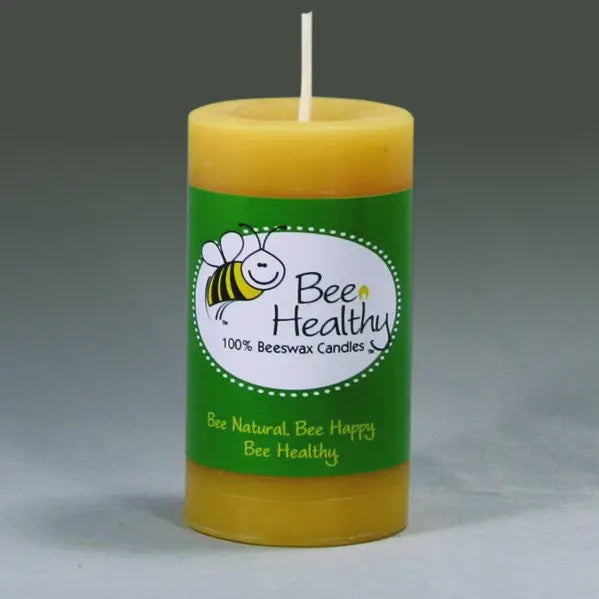 Beeswax Pillar Candle - Natural Gold