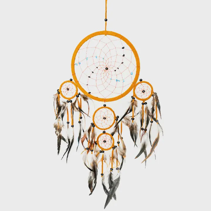 Brown Suede Dreamcatcher - Mixed Native Stones