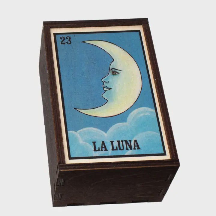 Loteria Luna - Moon Full Color Tarot Card/Stash Box