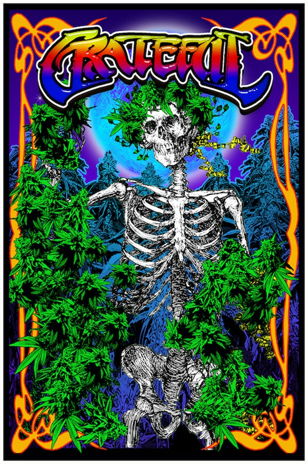 Grateful Flocked Blacklight Poster- BL2 C12