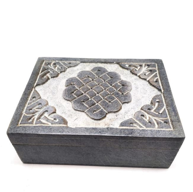 Carved Soapstone Box - Assorted Designs