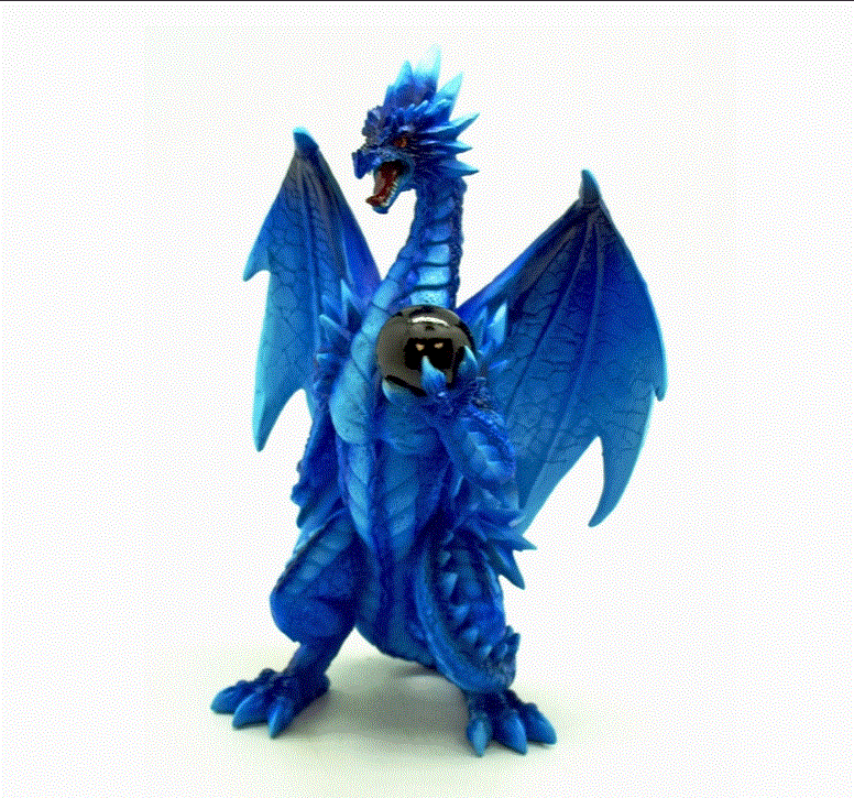 Fantasy Gifts - Vibrant Blue Dragon Holding Ball