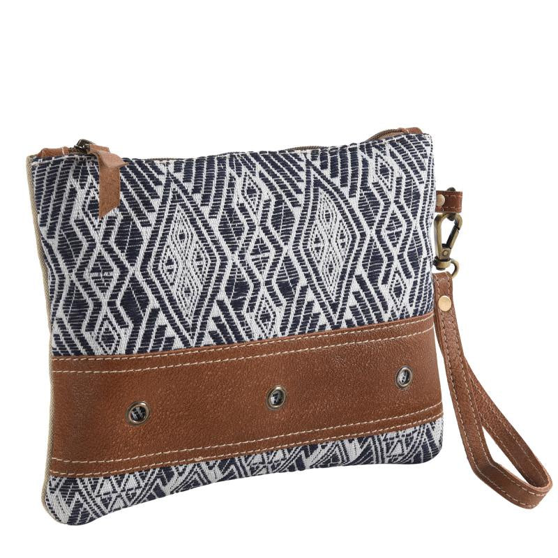 Blue Rug Purse w/Leather Wristlet 54990