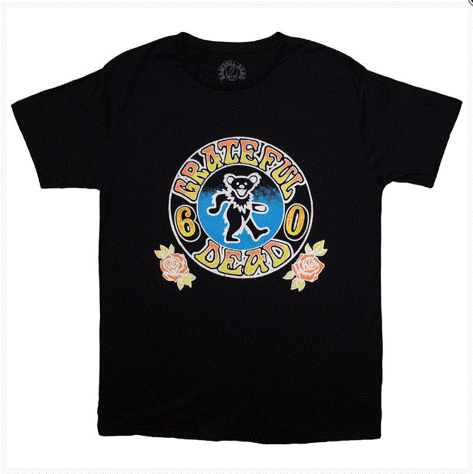 Grateful Dead Unisex T-Shirt - Bear Roses (Black)