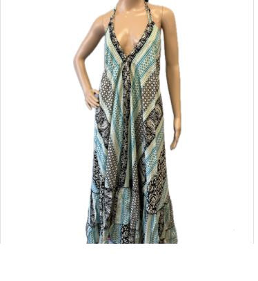 Organic Cotton Long Double Panel Tie Dress