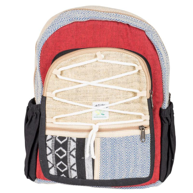 Red & Zig Zag Hemp Backpack 56641