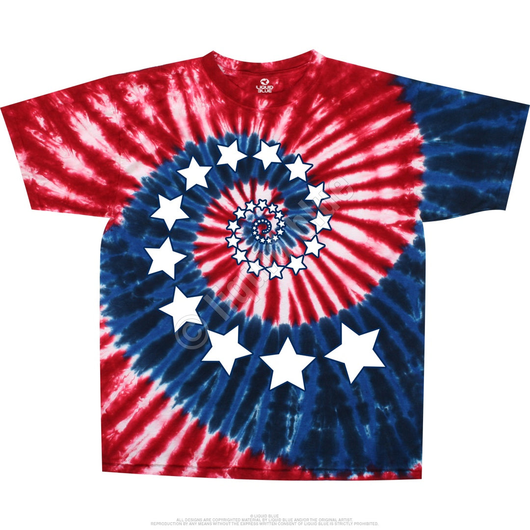 Liquid Blue - Stars & Stripes Spiral Tie-Dye T-Shirt