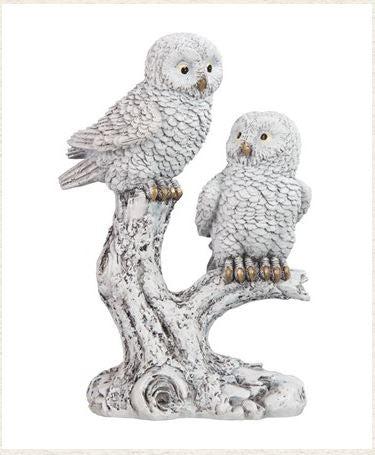 Owl Couple on Branch Statue 54856