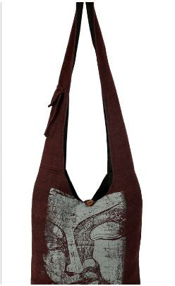 Buddha Print Cotton Crossbody Sling Bag