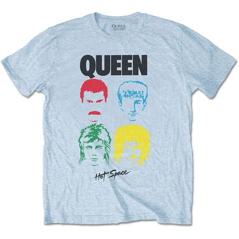 Queen Unisex T-Shirt - Hot Space Album (Light Blue)