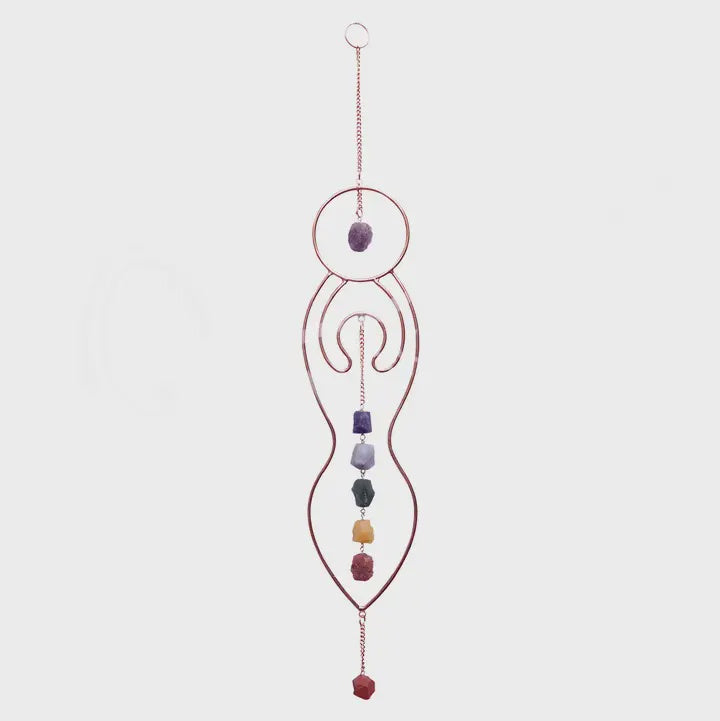 Wire Copper Goddess Chakra Stones Hanger
