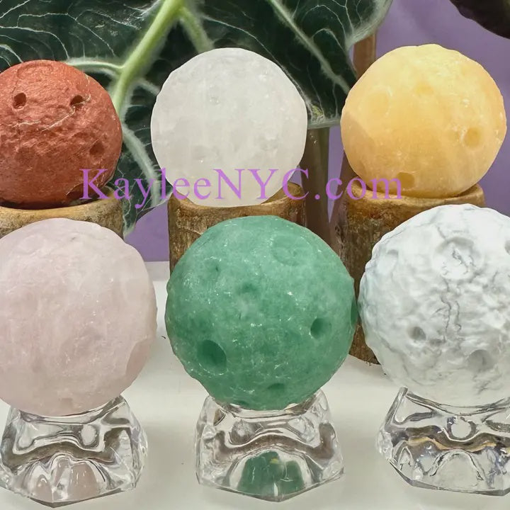 Crystal 40mm Moon Sphere - Assorted