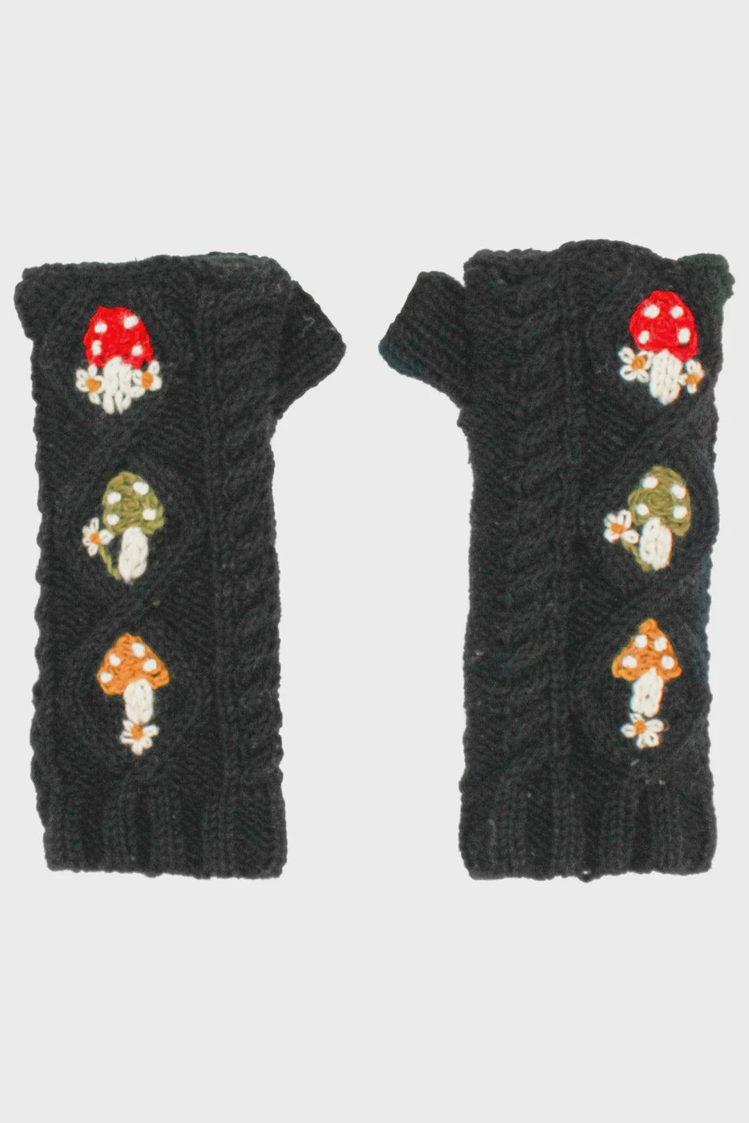 Cable Knit Mushroom Armwarmers