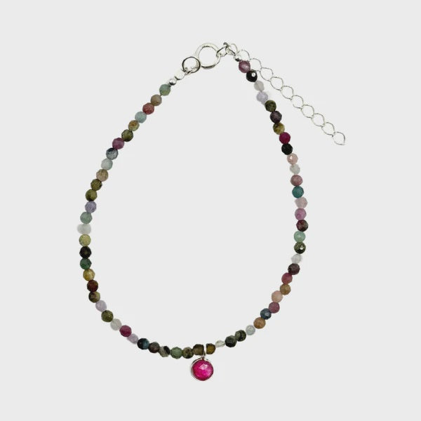 Summer Faceted Stone & Charm Bracelet