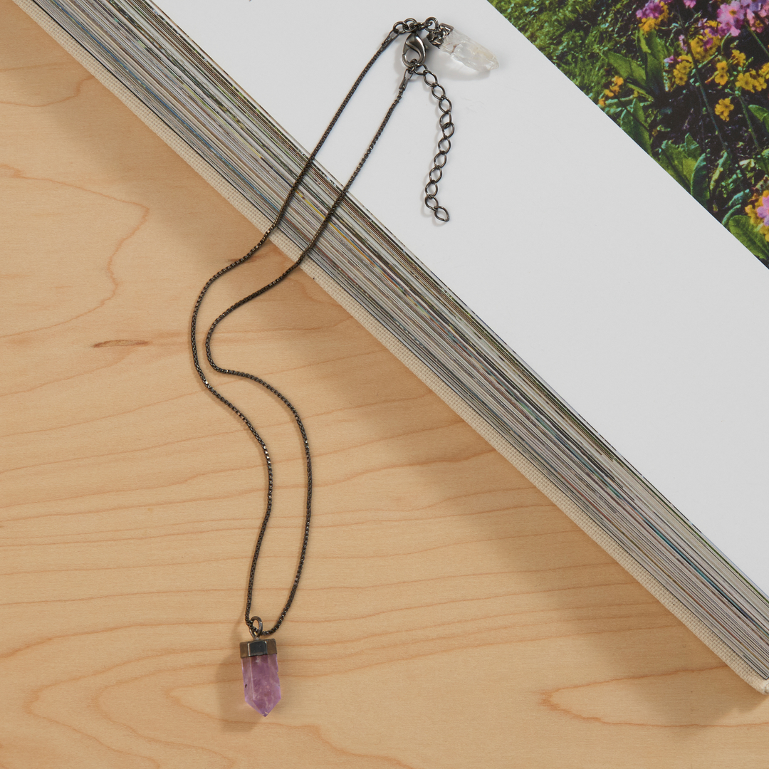 Mini Pendulum Necklace: Amethyst