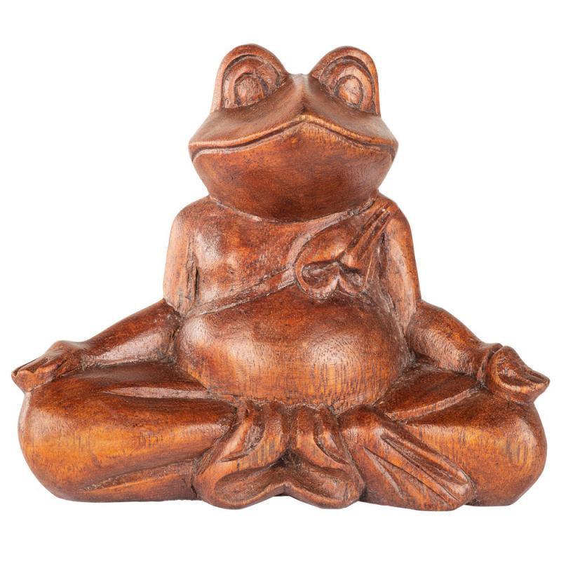 Wooden Meditation Frog Statue 63052