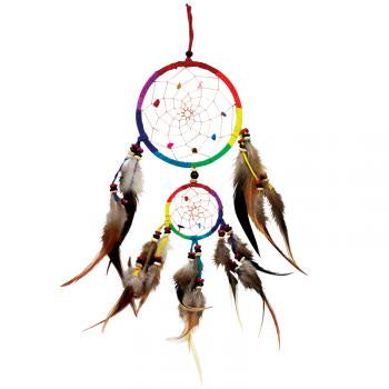Double Rainbow Dreamcatcher w/Crystals 6329