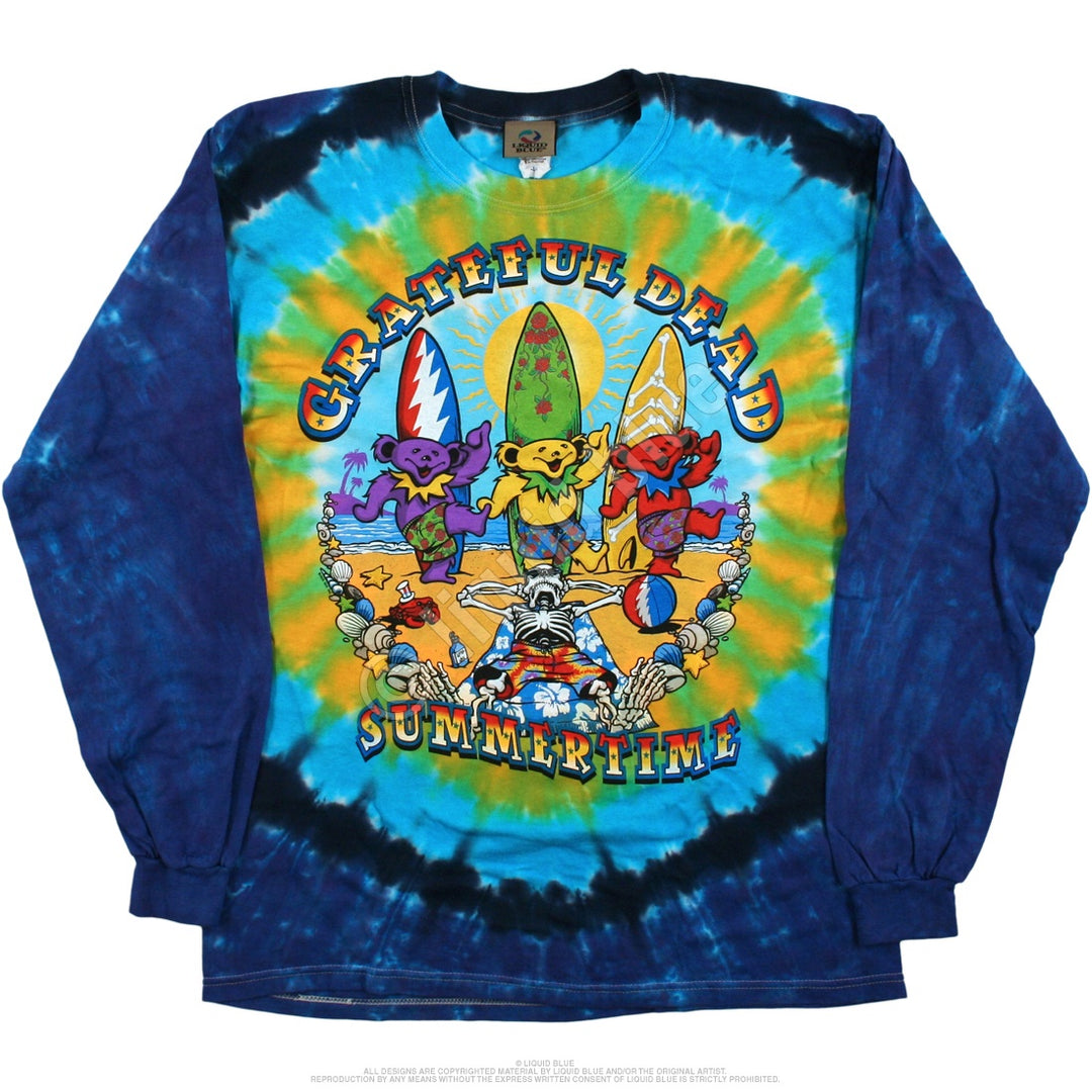 Liquid Blue - Grateful Dead Beach Bear Bingo L-Sleeve Shirt