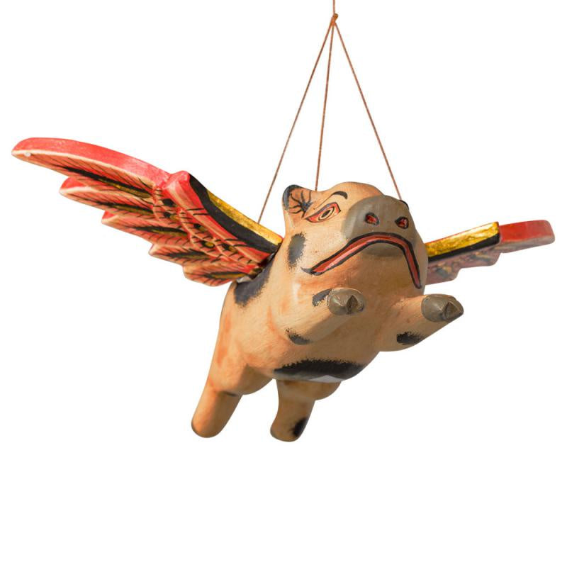Hand Made Wooden Hanging Fly Pig 64425