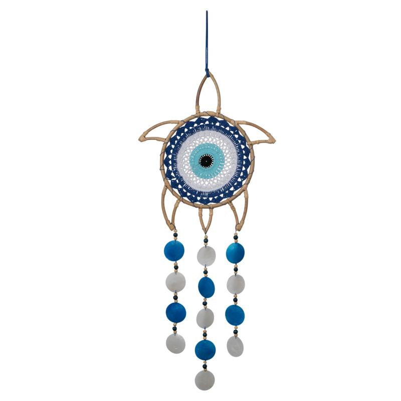 Evil Eye Turtle & Capiz Shells Dreamcatcher 64566