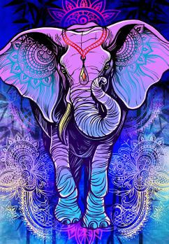 Purple Mandala Elephant 3D Tapestry 65286