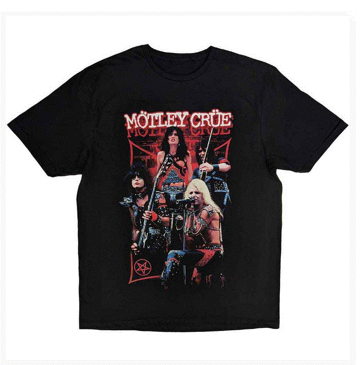 Rock Off - Motley Crue 'Live Montage Red' Unisex T-Shirt