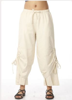 Cotton Two-Layered Cinch Up Pants