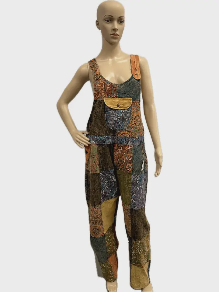 Block Print Patch Jumpsuit - Assorted Designs