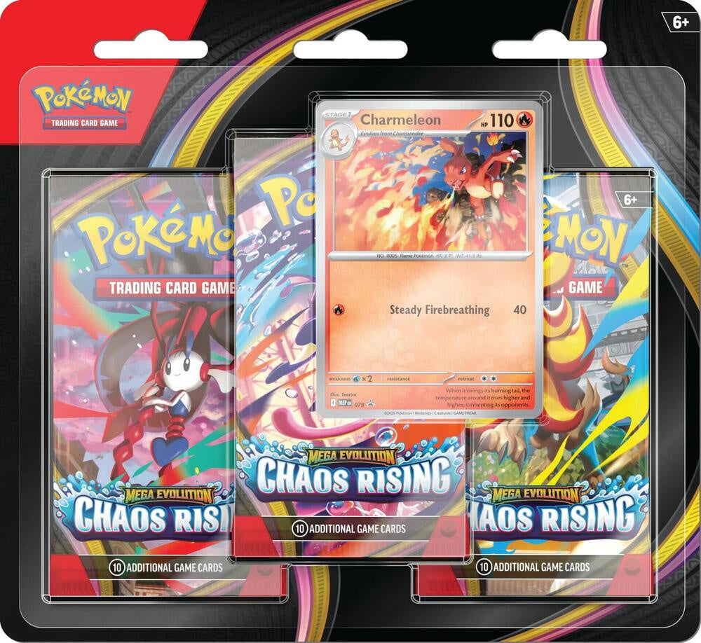 Pokemon TCG Chaos Rising 3 Pack Blister - Charmeleon