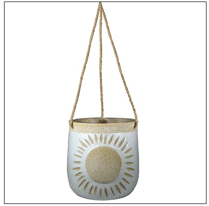 World Buyers - Sun Garden Ceramic Hanging Planter