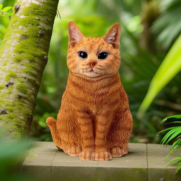 Sitting Tabby Cat Statue 15429